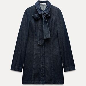 Zara denim bow dress TRF